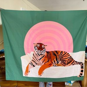 Society6 Tiger on a Couch Wall Tapestry